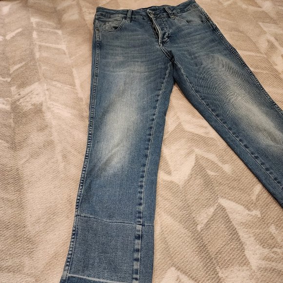 ANINE BING straight leg jean with patchwork hem size 25 - Picture 2 of 11